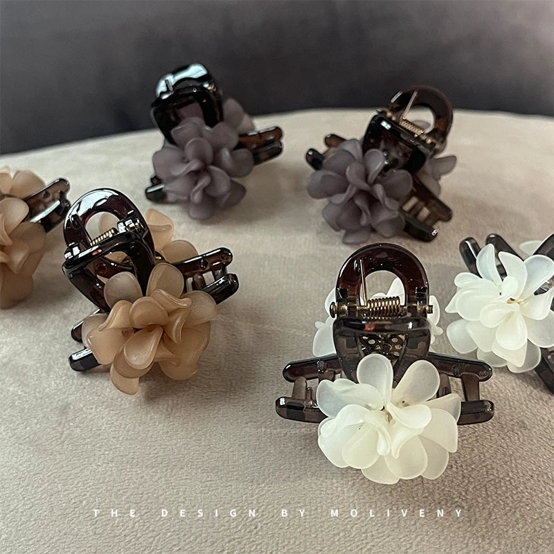 Camellia Hair Claw Clip | Retro Floral Hairpin Women & Girls Floral Hair Claw Clip QXL