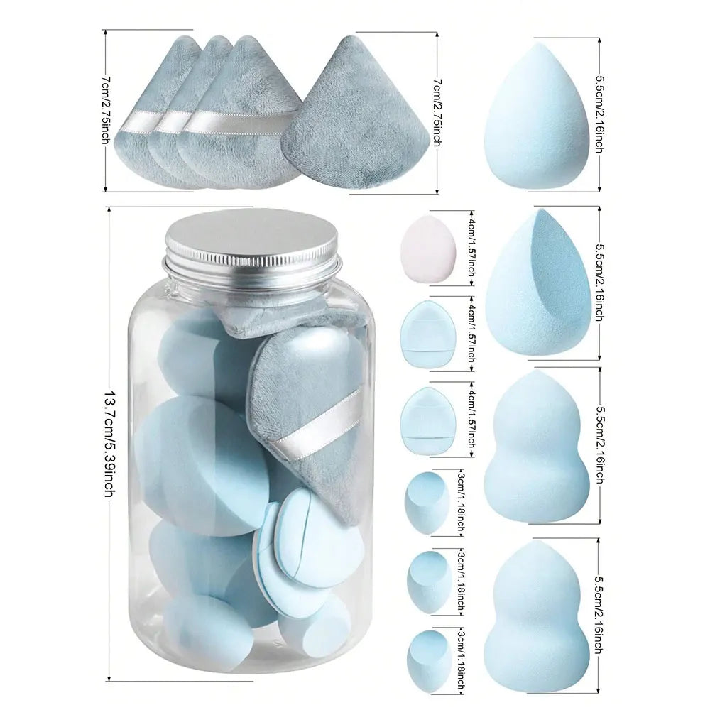 15-Pc Honey Pot Makeup Sponge Set | Beauty Blenders & Puffs Makeup Sponge Set QXL