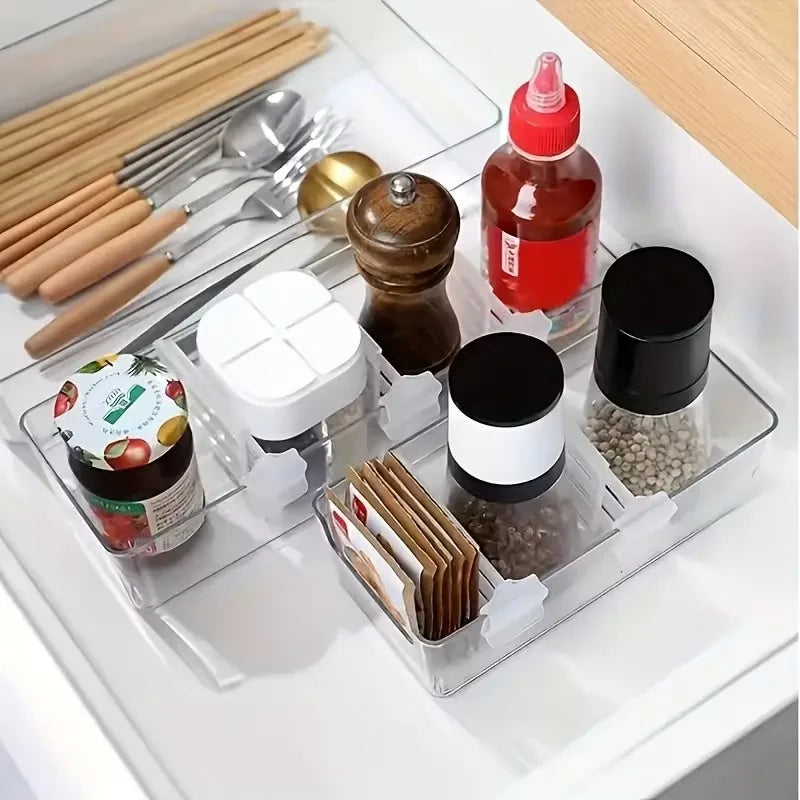 13-Piece Fridge Door Organizer Set – Adjustable Clear Dividers Fridge Door Organizer QXL