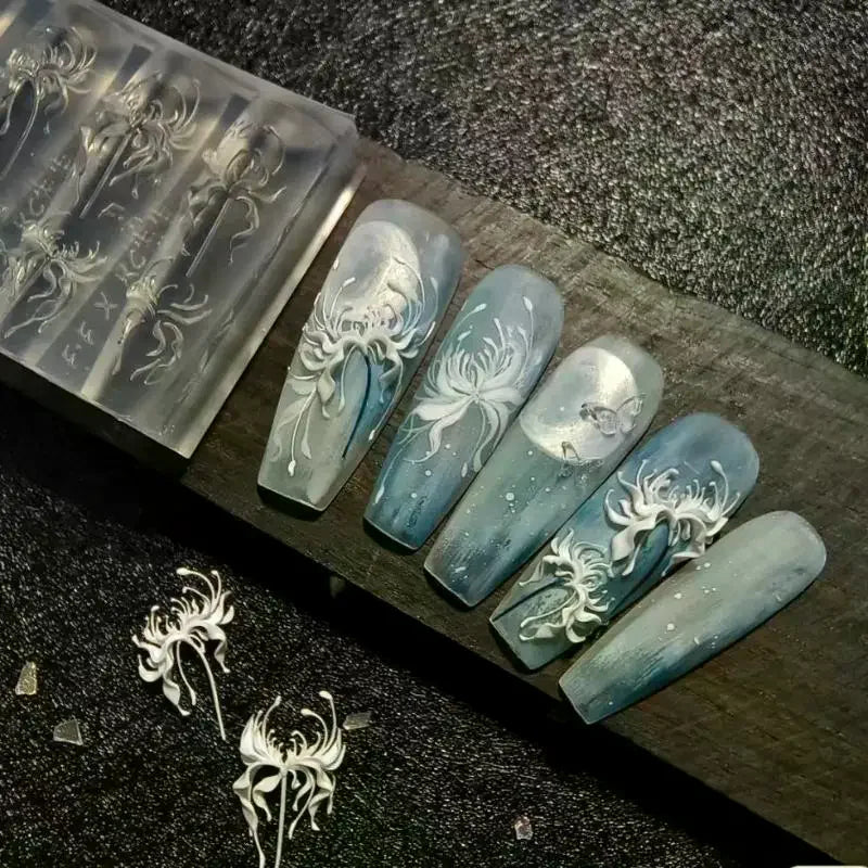 3D Lycoris Flower Silicone Nail Art Mold | DIY Floral Carving Silicone Nail Mold QXL Default Title