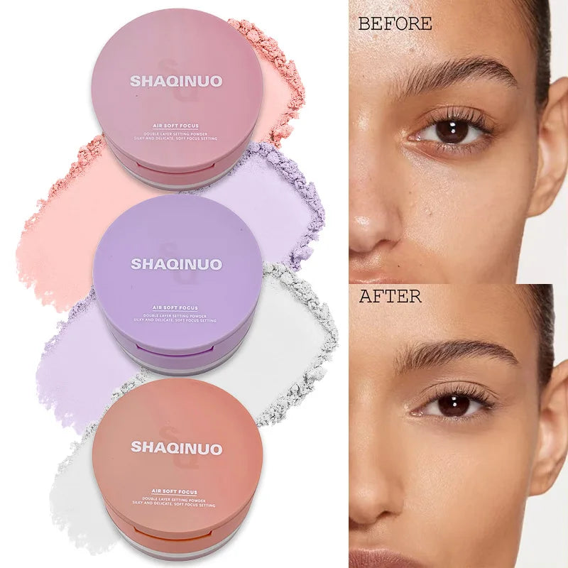 SHAQINUO Translucent Setting Powder | Oil Control & Brightening Setting Powder Compact QXL