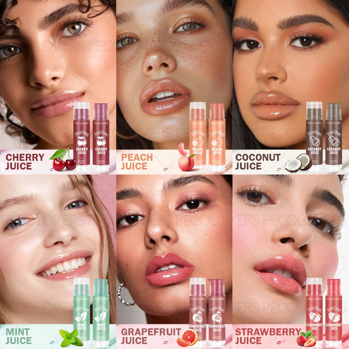PECOLOVERS Fruity Lip Gloss Balm | Moisturizing & Long-Lasting Fruity Lip Gloss QXL