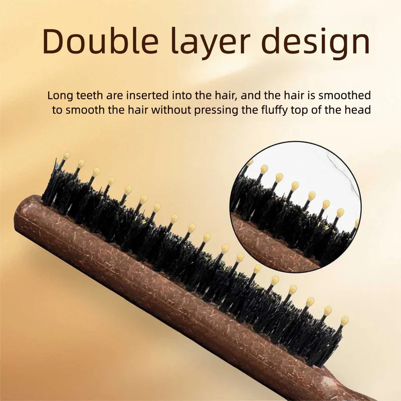 Wooden Narrow-Tooth Rat Tail Comb | Teasing & Volume Styling Hair Teasing Comb QXL