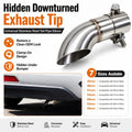 Downturned Exhaust Tip Stainless Steel Clamp-On 45–66mm Exhaust Tail Tip QXL 60-57mm