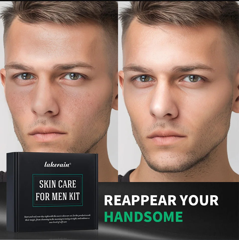 Men's 3-in-1 Skin Care Kit | Face Wash, Moisturizer & Eye Cream Men's Skin Care Set QXL