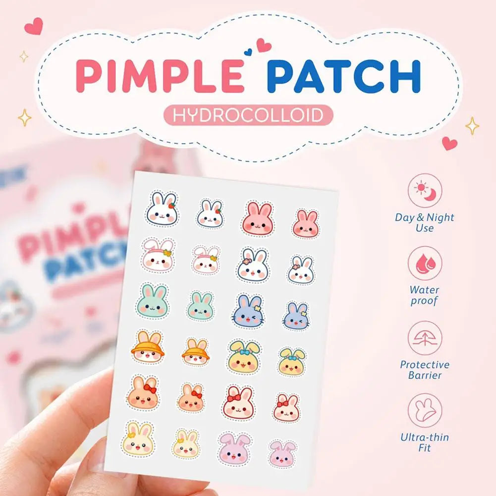 Cartoon Bunny Pimple Patches | Invisible Acne Spot Stickers Acne Pimple Patches QXL