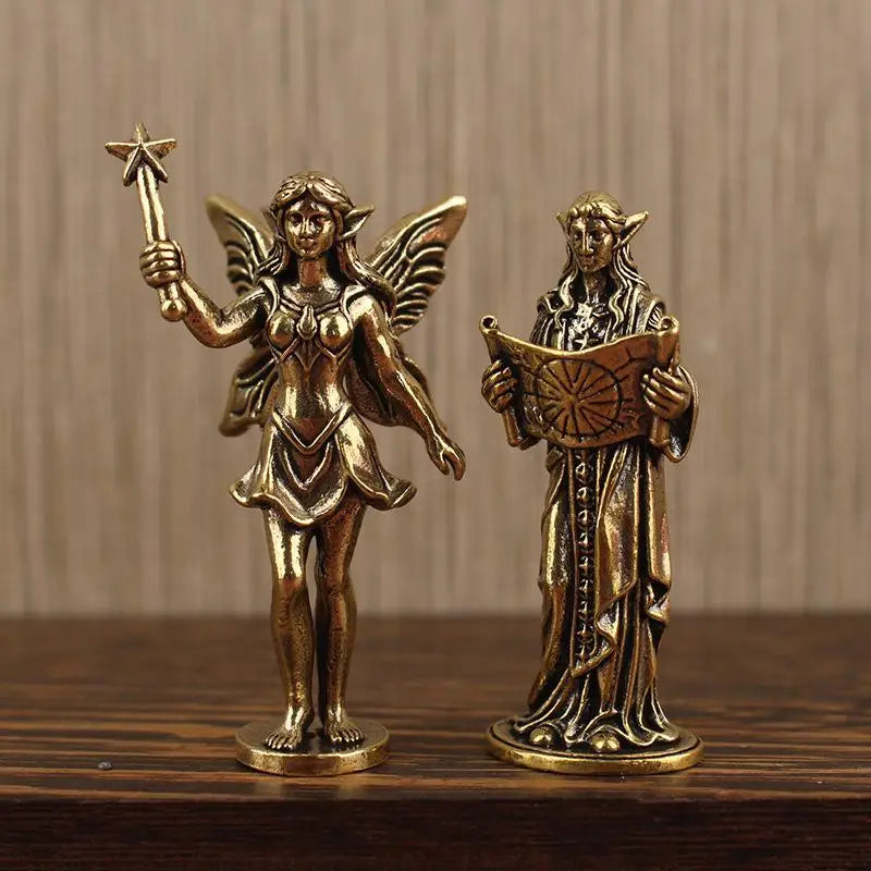 Retro Fairy Princess Brass Figure | Desktop Home Décor Ornament Decorative Figurine QXL