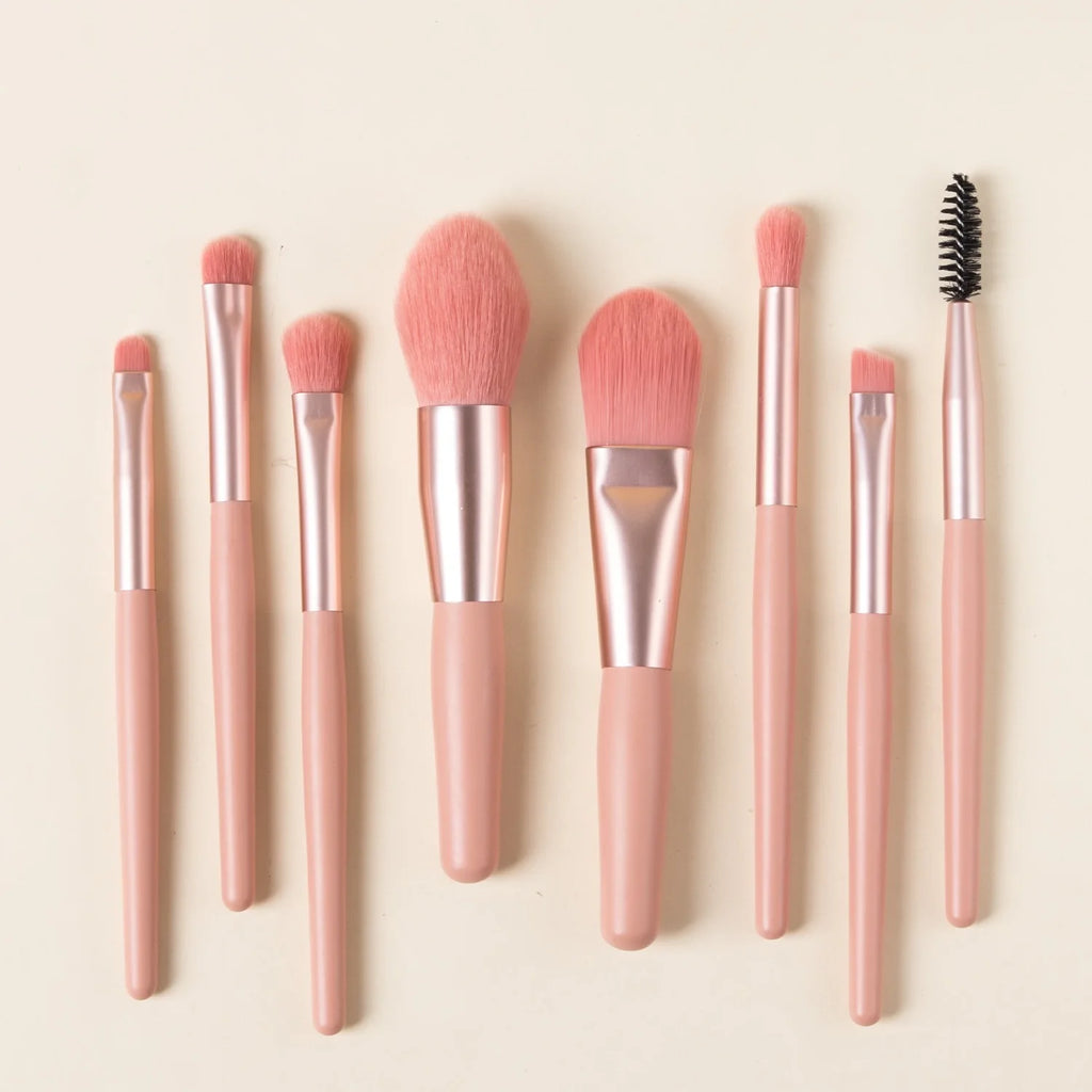 8-Piece Macaron Makeup Brush Set | Blush, Foundation & Eye Makeup Brush Set QXL