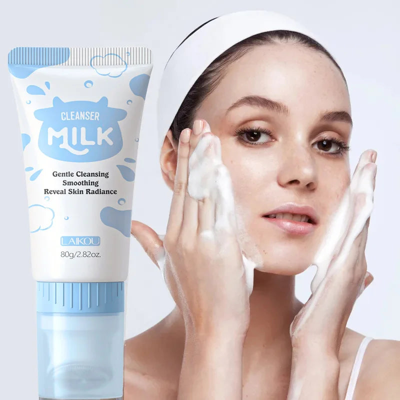 Laikou Milk Foam Face Cleanser | Oil Control & Pore Care 80g Foaming Facial Cleanser QXL