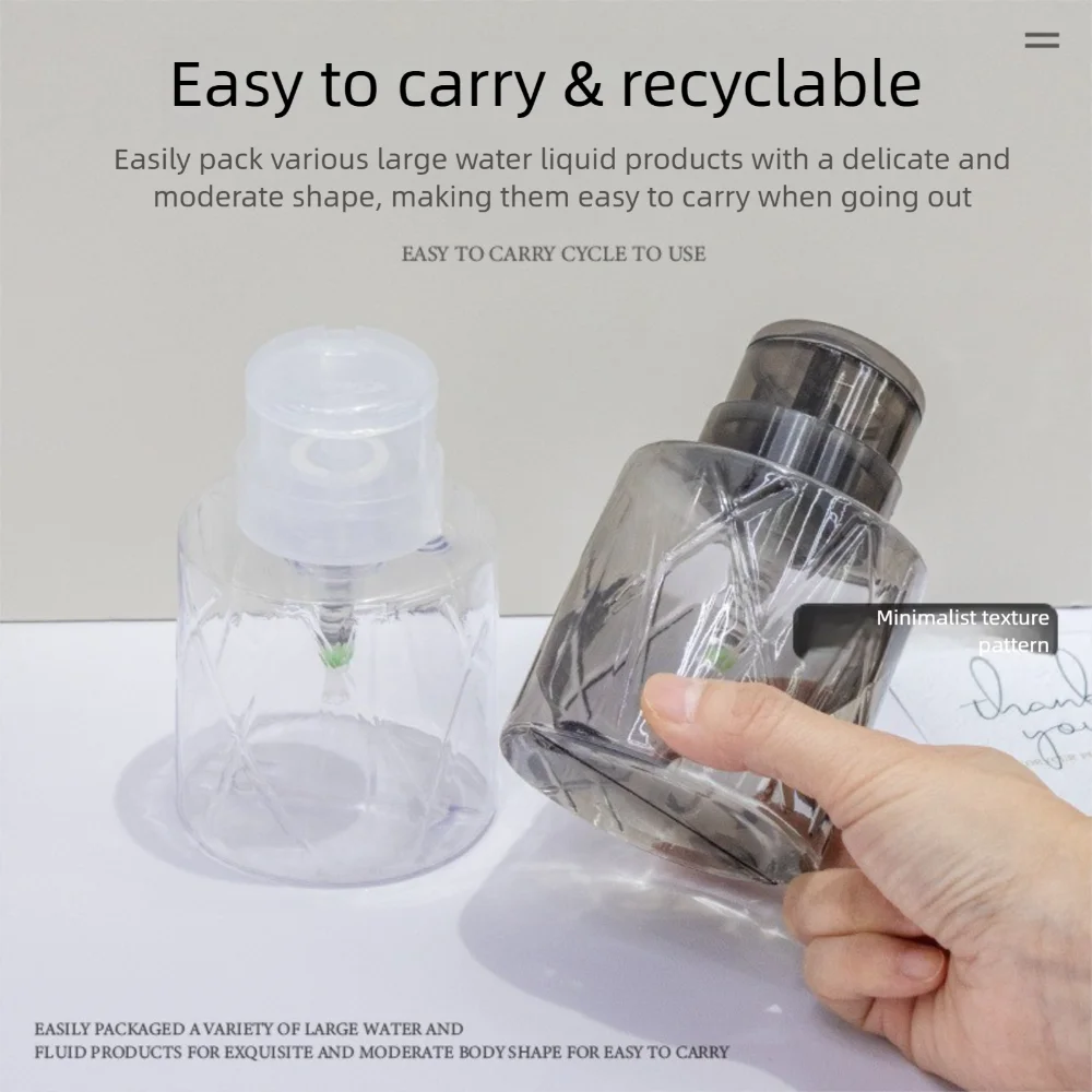 Lockable Refillable Pump Bottle 100ml | Makeup & Nail Cleaner Pump Dispenser Bottle QXL
