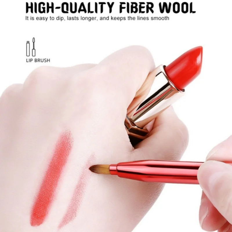 Retractable Double-Ended Lip Gloss Brush with Protective Cap Lip Makeup Brush QXL