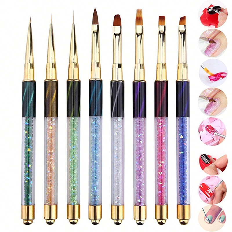 Acrylic Nail Art Liner Brush | Stripe & Flower Drawing Pen Nail Art Brush QXL
