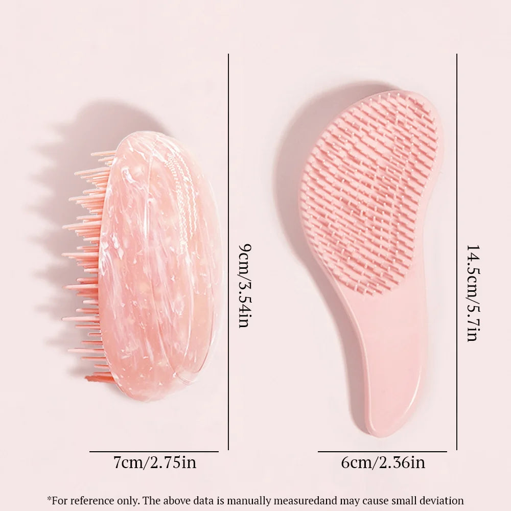 Marble Egg Comb & Air Cushion Brush Set – Detangling Hair Tool Hair Comb & Brush Set QXL 2SET
