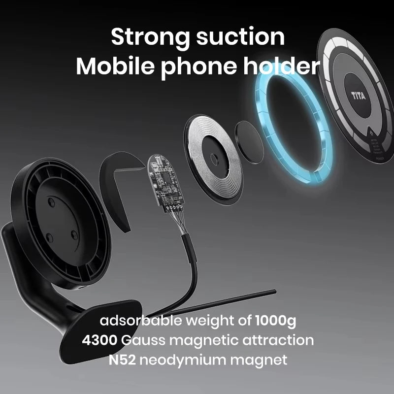 Magnetic Wireless Fast Charger Phone Holder – Tesla Model Y & 3 Car Phone Mount QXL
