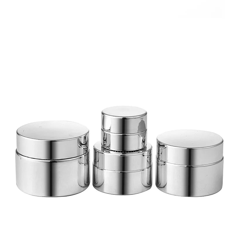 Silver Glass Cream Jar | Empty Cosmetic Container 5–50ml Glass Cosmetic Jar QXL