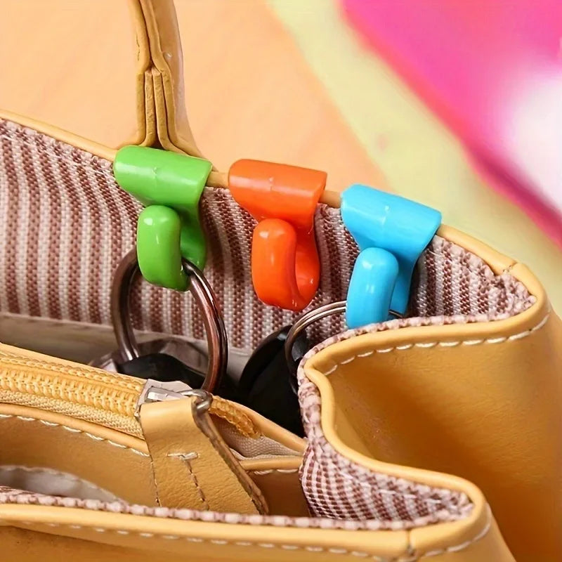 2-Pack Plastic Bag Hook Key Clip | Portable Anti-Loss Key Chain Key Hook Clip QXL