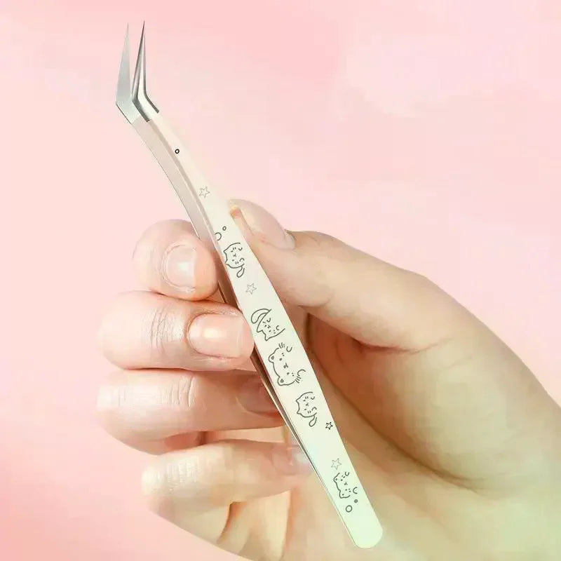 YOVIP Precision False Eyelash Tweezers | Anti-Static + Case Eyelash Tweezers QXL
