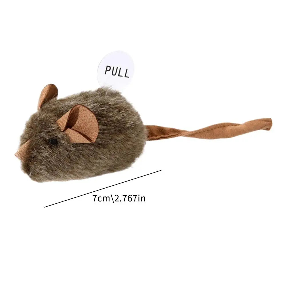 Plush Mouse Cat Toy | Interactive Pull-Activated Pet Playmate Cat Plush Toy QXL