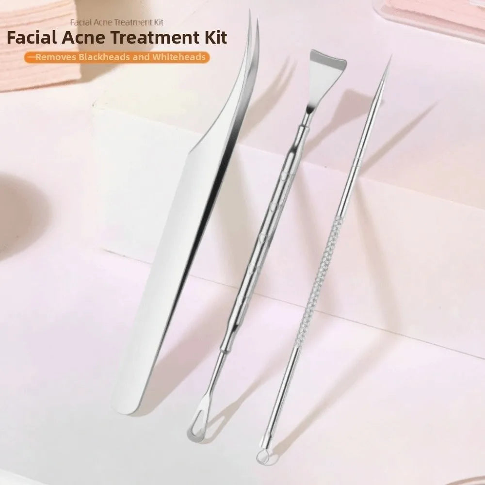 3-Pack Double-Head Stainless Steel Blackhead Extractor Tool Blackhead Extractor Tool QXL