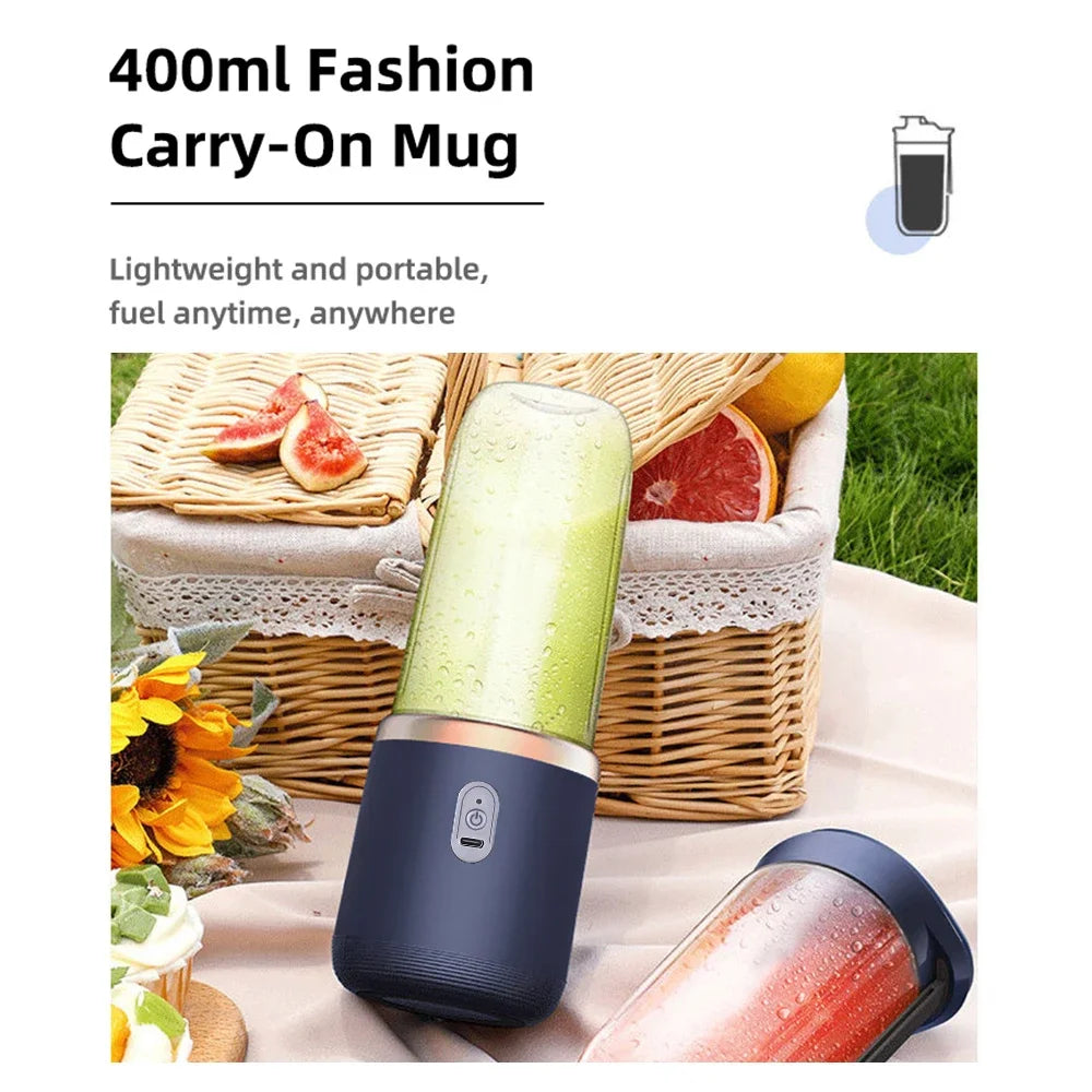 Portable USB Rechargeable Personal Blender | 6-Blade Juicer Personal Travel Blender QXL