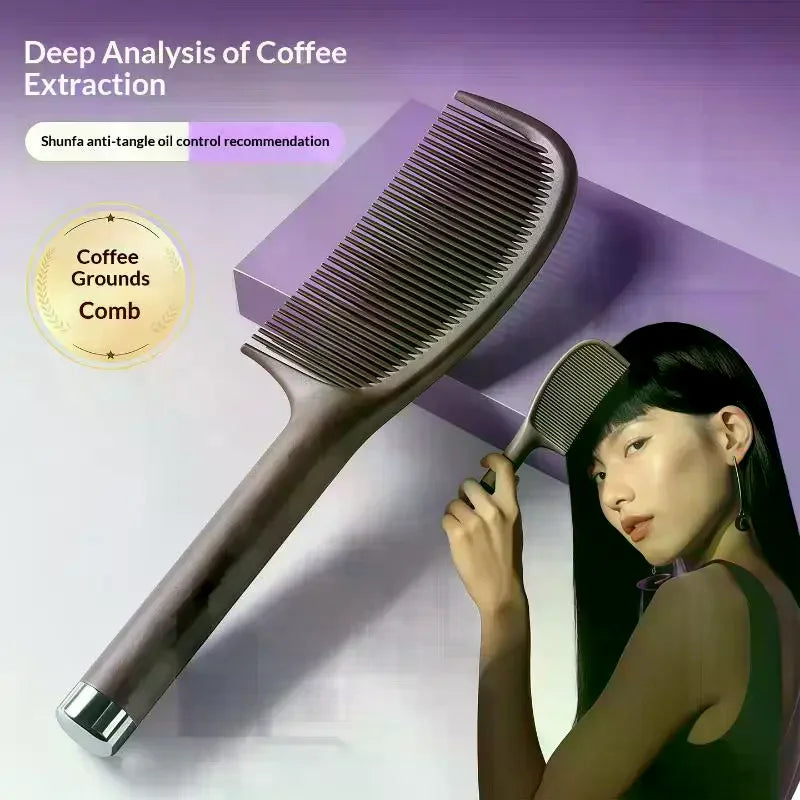 Coffee Dregs Oil-Absorbing Volumizing Hair Comb | Detangling Oil-Absorbing Hair Comb QXL