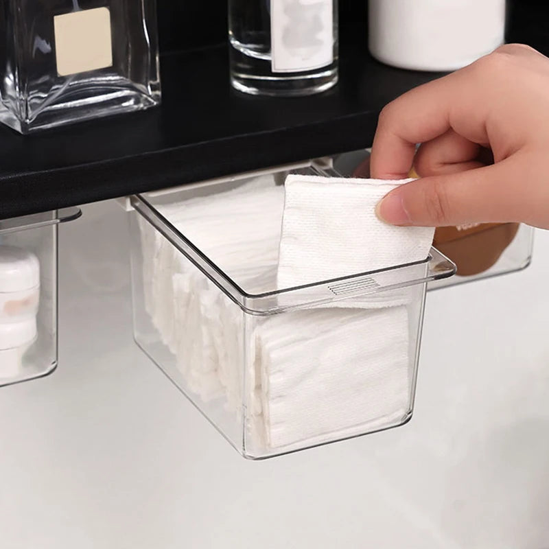 2-Pack Clear Plastic Makeup Organizer Boxes | Desk Storage Makeup Organizer Box QXL