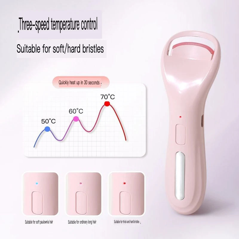 Wireless Heated Electric Eyelash Curler | Portable USB Heated Eyelash Curler QXL