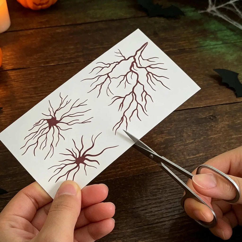 10-Pack Halloween Vein Temporary Tattoo Stickers | Body Art Temporary Tattoo Stickers QXL