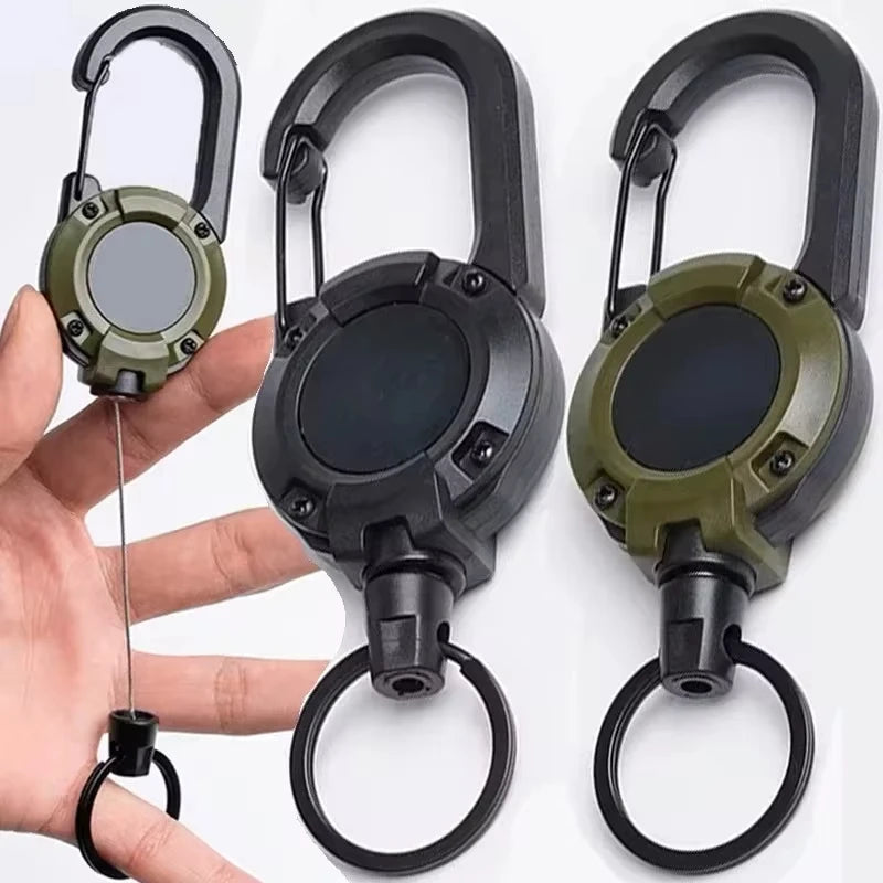 Retractable Carabiner Key Reel | Heavy-Duty Wire Rope Clip Retractable Key Reel QXL