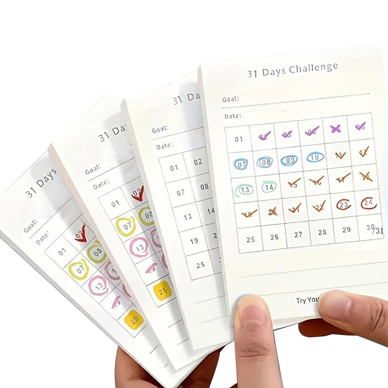 30-Day Daily Planner Notepad | Self-Adhesive Checklist Memo Pad Daily Planner Notepad QXL Default Title