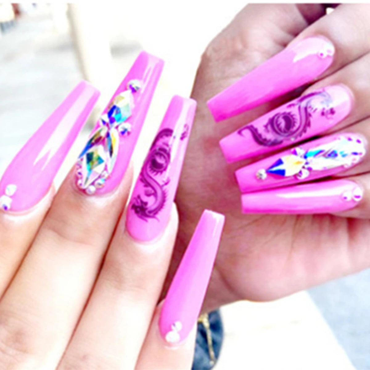 3D Punk Snake Nail Art Stickers | Self-Adhesive Decals Nail Art Stickers QXL