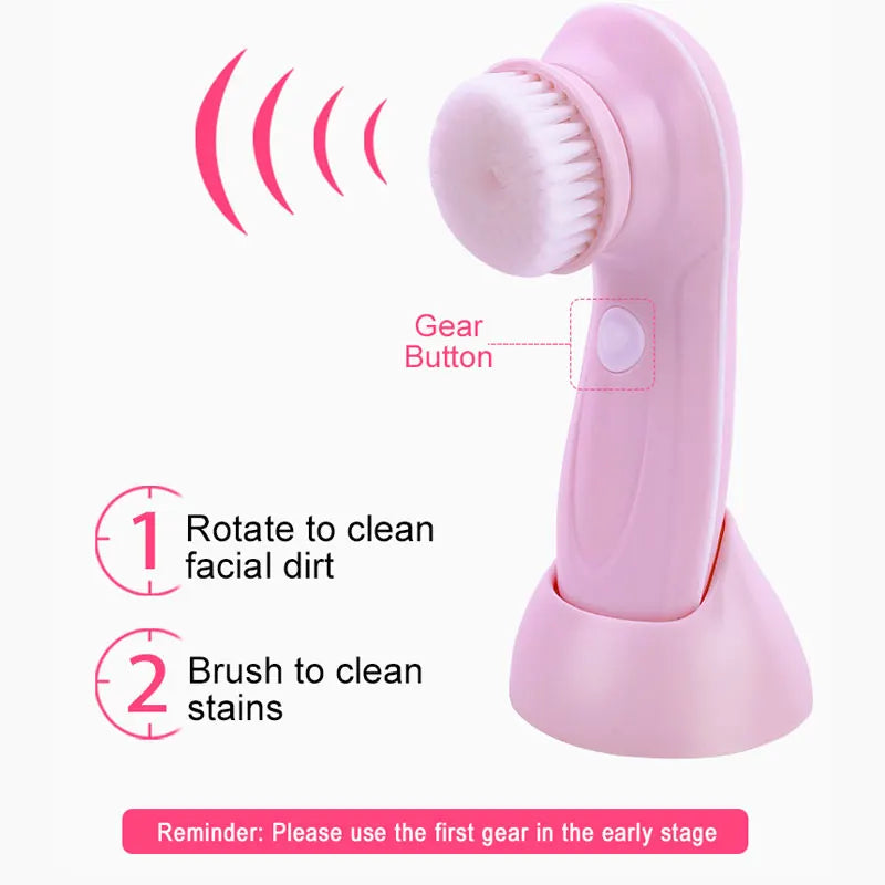 3-in-1 Electric Facial Cleansing Brush | Deep Pore Exfoliator Electric Cleansing Brush QXL