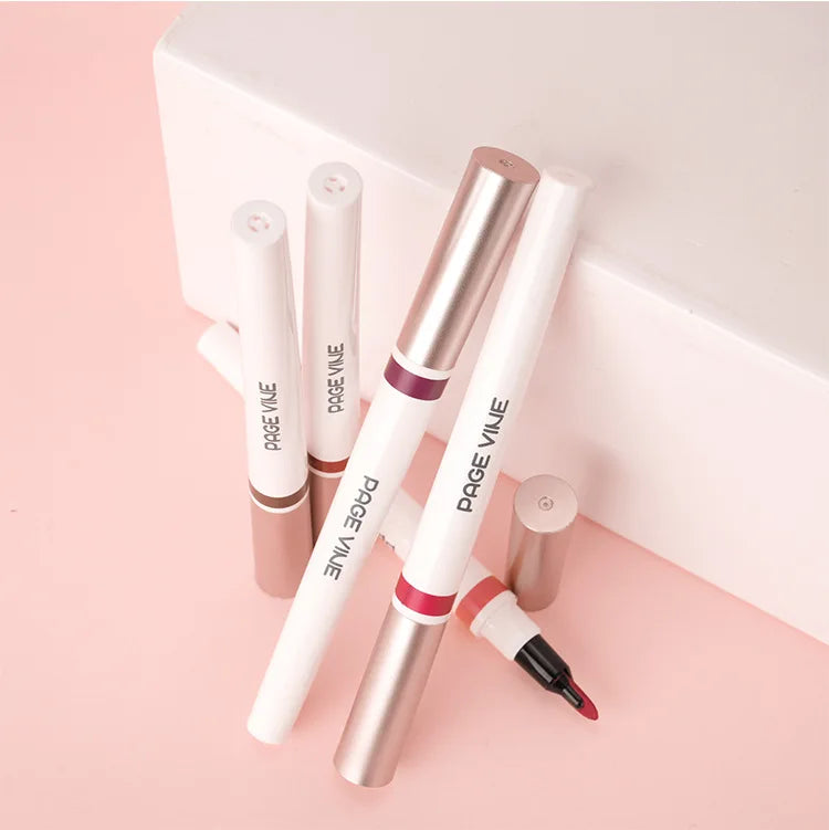 2-in-1 Matte Lip Liner & Lipstick Pencil | 12 Shades Lip Liner Pencil QXL