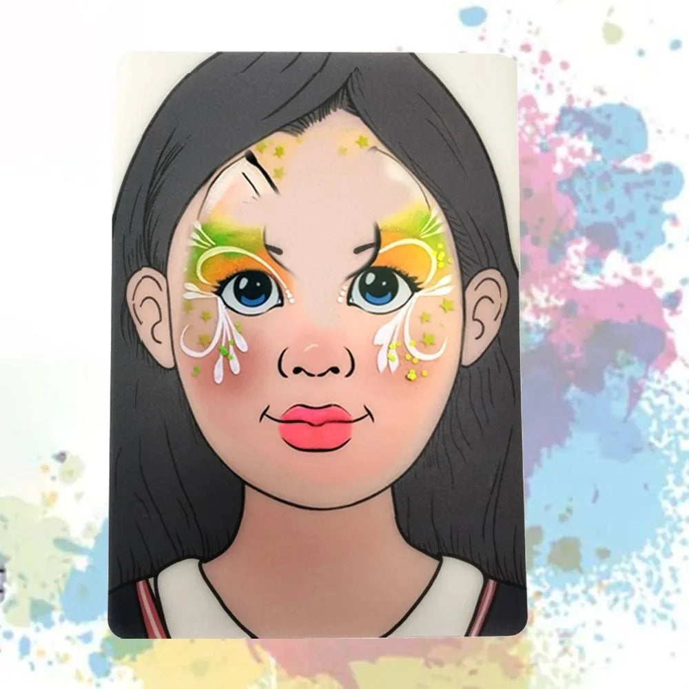 Reusable Makeup Practice Board | A4 Face Painting Template Makeup Practice Board QXL