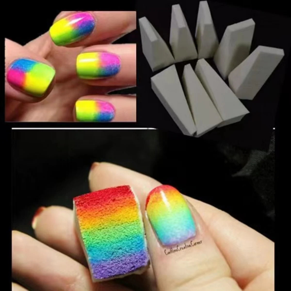 5-Pack Nail Art Gradient Sponge Stamper | DIY Ombre Nails Nail Art Sponge QXL