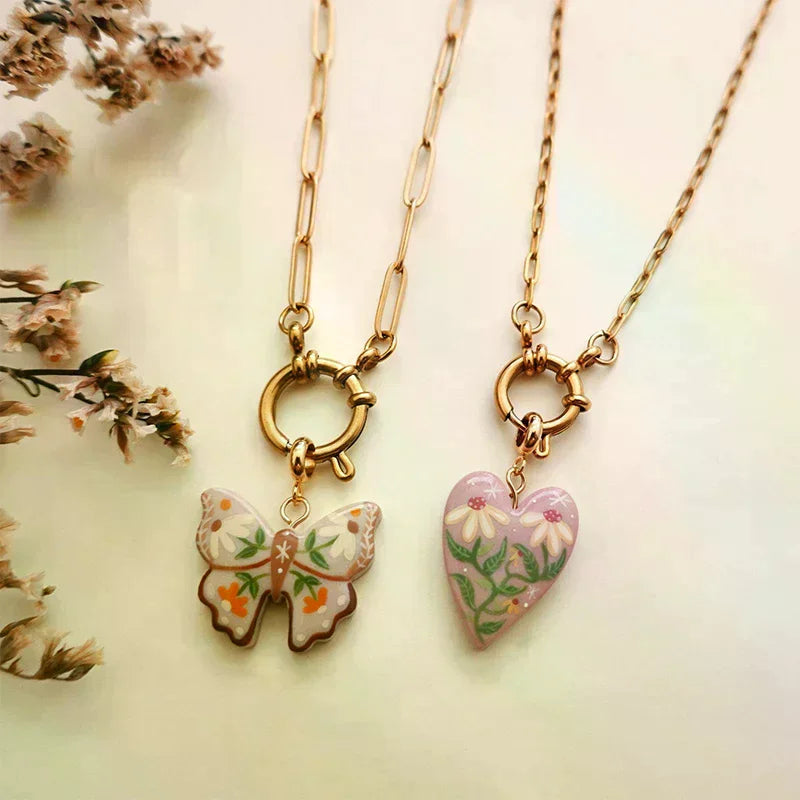 Bow Moon Drip Oil Copper Pendant | Colorful Plated Charm Fashion Jewelry Pendant QXL