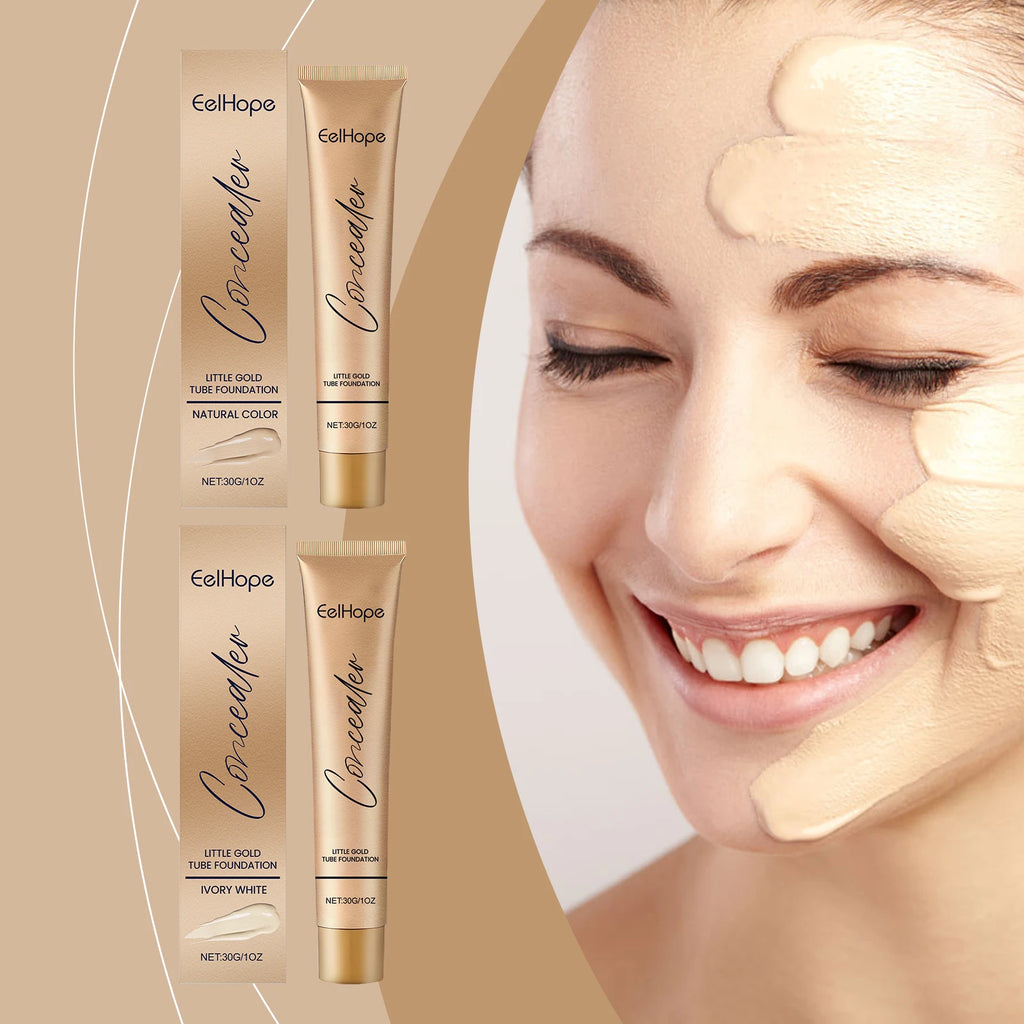 Eelhope 2-in-1 Gold Tube Foundation & Concealer 30ml Foundation Concealer QXL