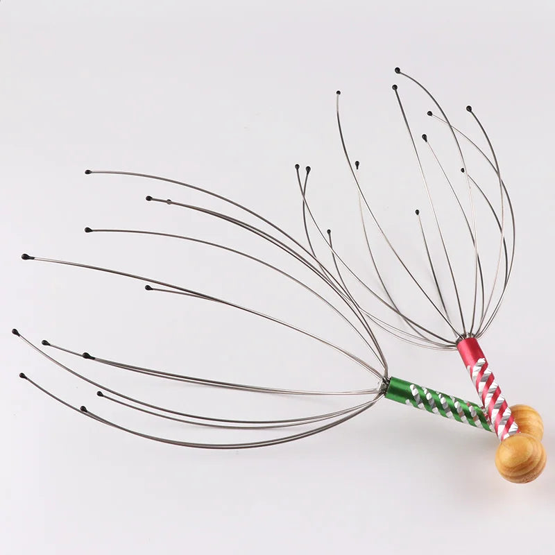 Octopus Head Massager Scalp Scratcher | Stainless Steel 21cm Scalp Head Massager QXL