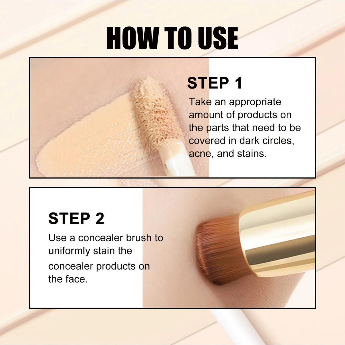Eelhope Double-Head Waterproof Concealer | Full Coverage Cream Concealer QXL