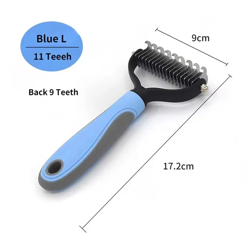 Pet Deshedding Brush & Knot Cutter Comb for Dogs & Cats Pet Grooming Comb QXL