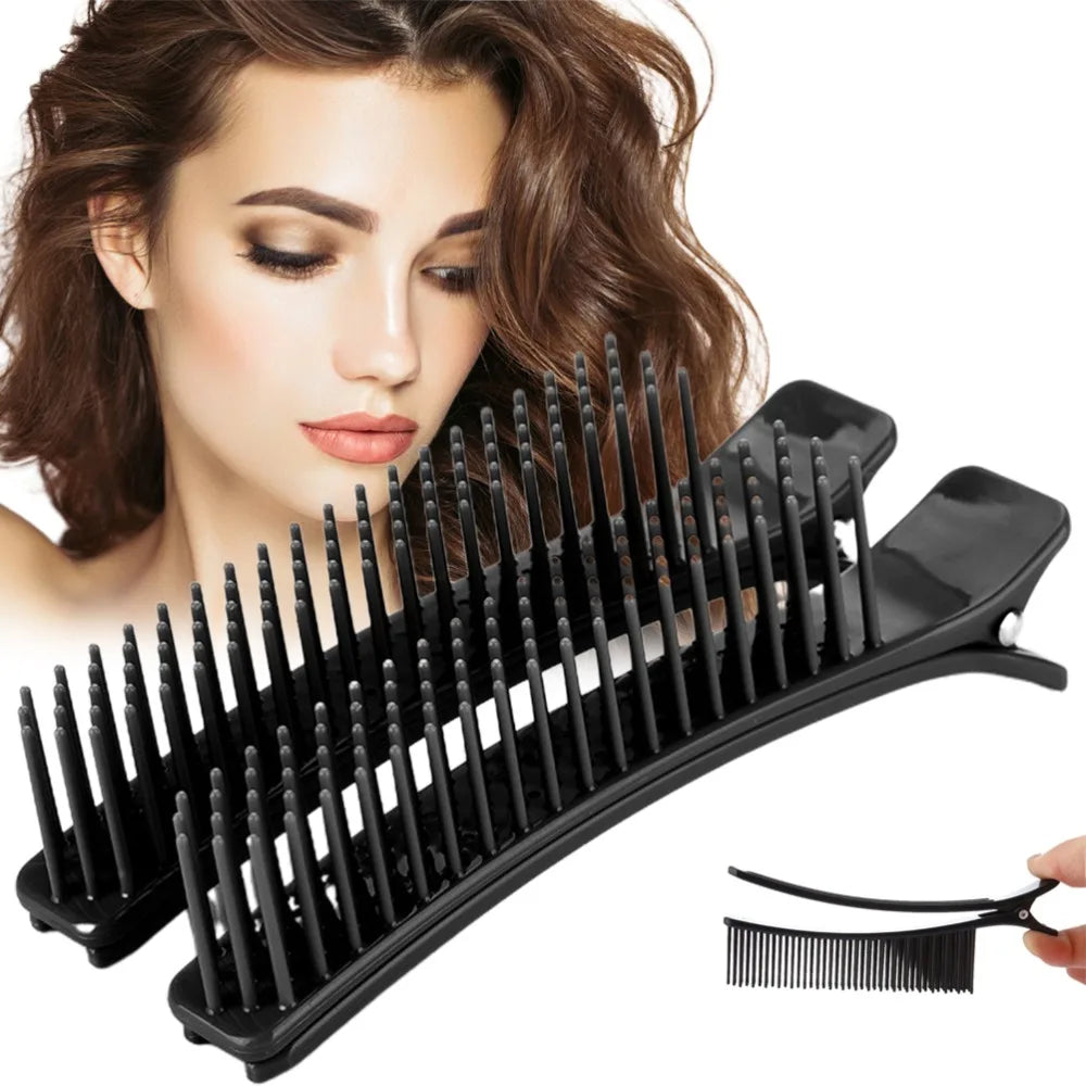 2-Pack Black Hair Sectioning Clip Combs | Salon Styling Hair Sectioning Clips QXL
