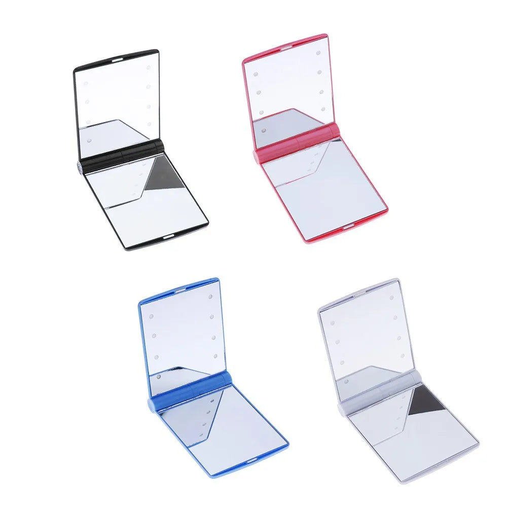 LED Folding Compact Makeup Mirror | Portable Travel Mirror LED Compact Mirror QXL