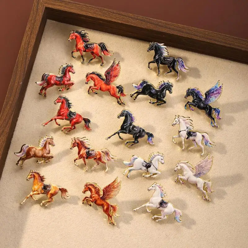Enamel Horse Brooch Pin | Women's Animal Fashion Accessory Enamel Brooch Pin QXL
