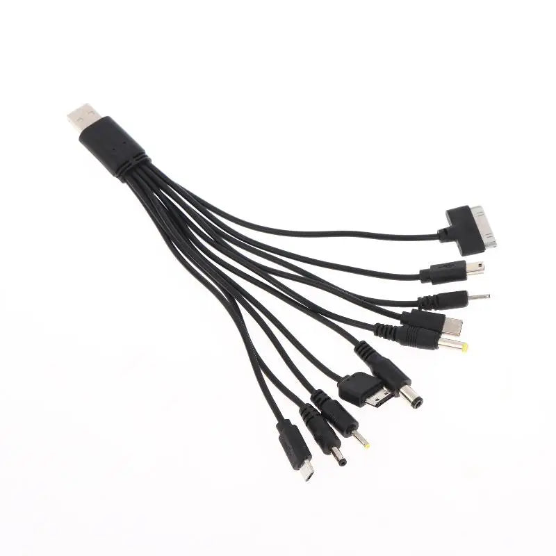 10-in-1 Universal Phone Charger Cable 20cm Micro USB Adapter USB Charging Cable QXL