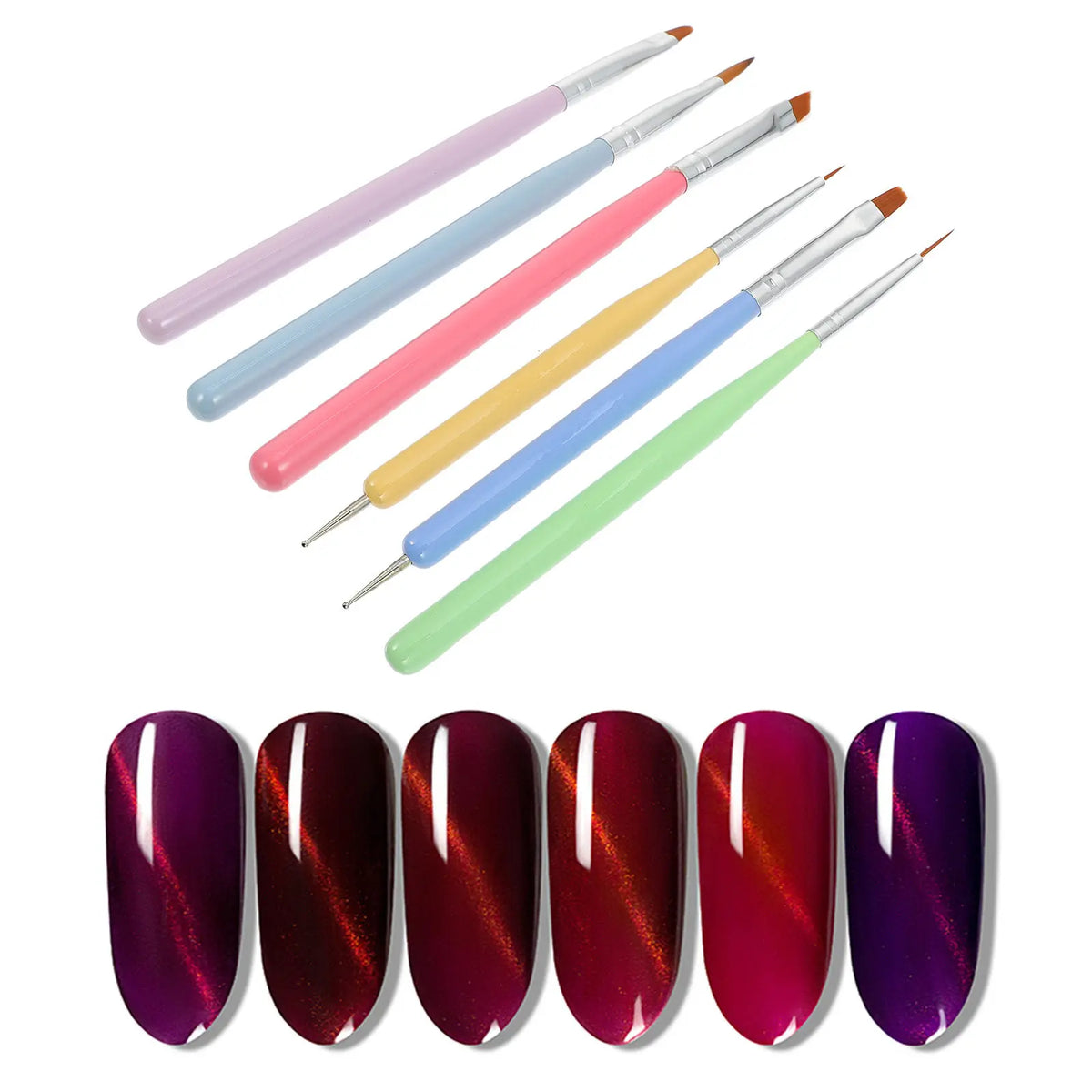 6-Piece Nail Art Brush & Dotting Pen Set | DIY Manicure Kit Nail Art Brush Set QXL