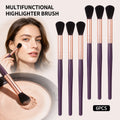 KOSSHOW 6-Pc Highlighter Makeup Brush Set | Purple Rose Gold Makeup Brush Set QXL PURPLE