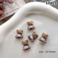 3D Bear & Bow Nail Art Charms – 10-Pack DIY Manicure Nail Art Charms QXL Apron Bear