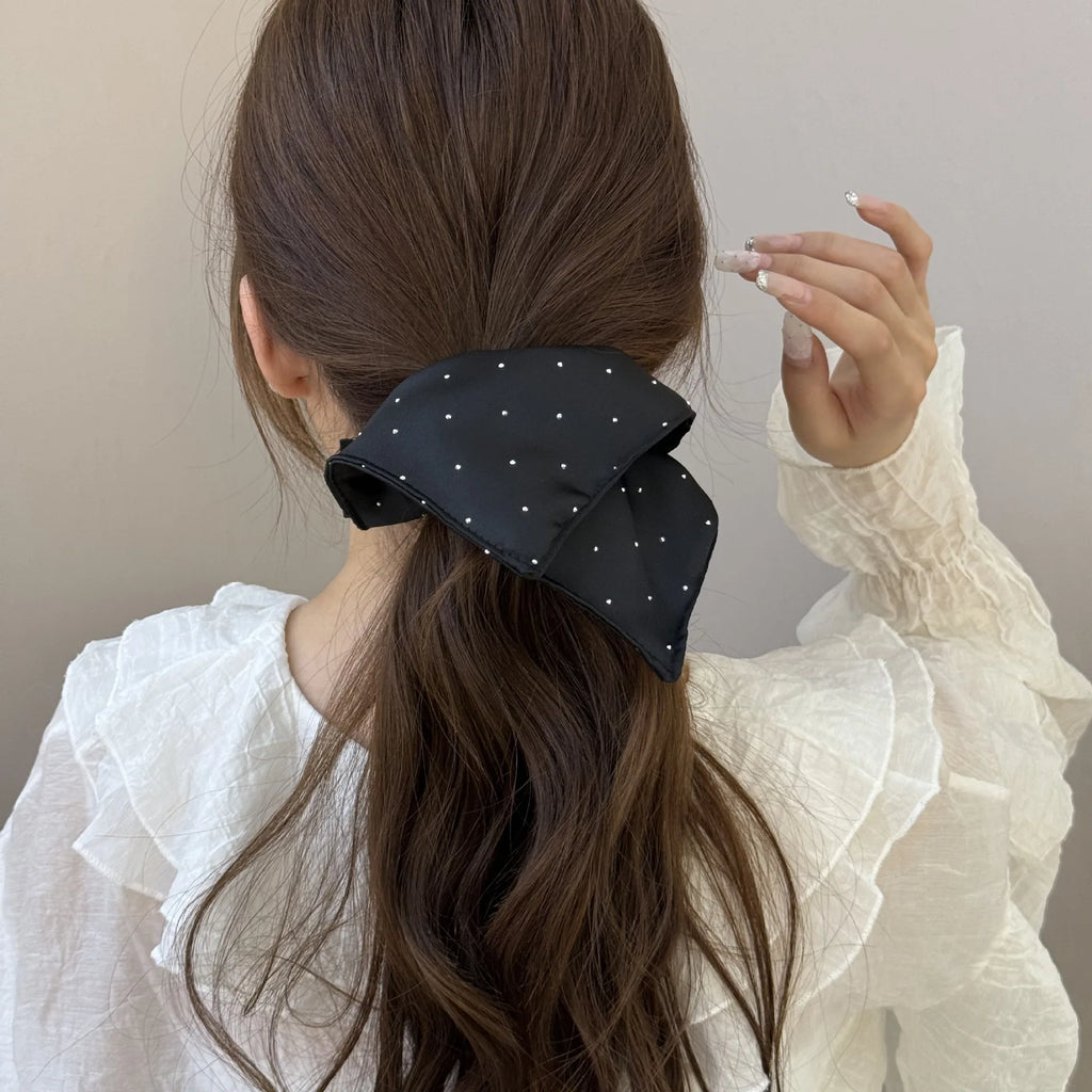 Korean Satin Scrunchies 3-Pack | Starry Elegant Hair Ties Satin Scrunchie Set QXL