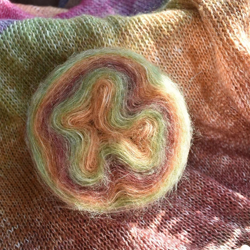 Gradient Mohair Blended Yarn 50g | Soft Fancy Wool for Knitting Mohair Blended Yarn QXL