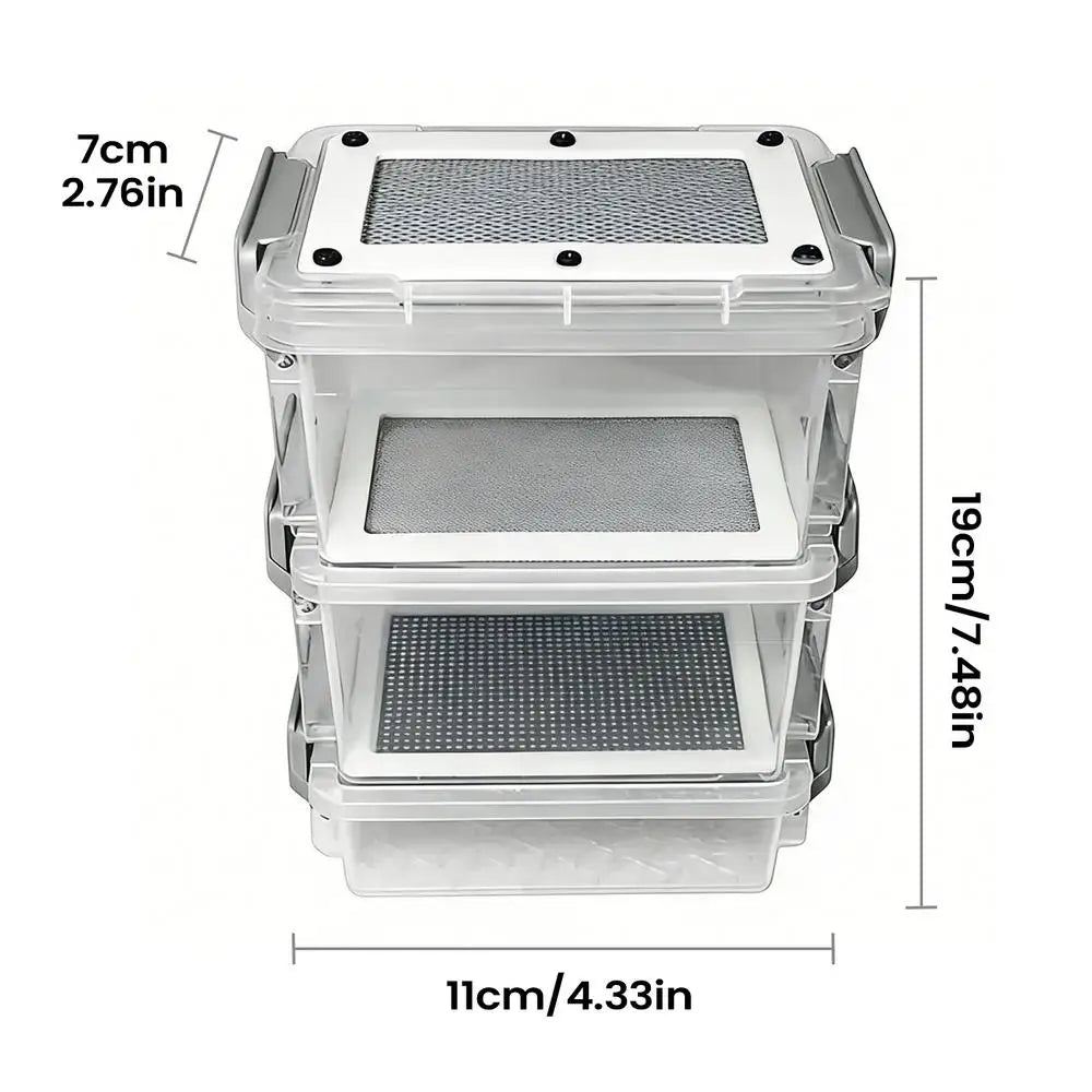 3-Layer Mealworm Breeding Kit | Transparent Feeder Breeder Box Insect Breeding Kit QXL set
